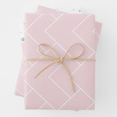 パステルピンクと白の柄入り ラッピングペーパーシート (インサイチュ)