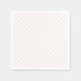 パステルピンクと白ストライプの スタンダードカクテルナプキン