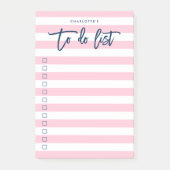 パステルピンクと白ストライプ色の一覧へ ポストイット (正面)