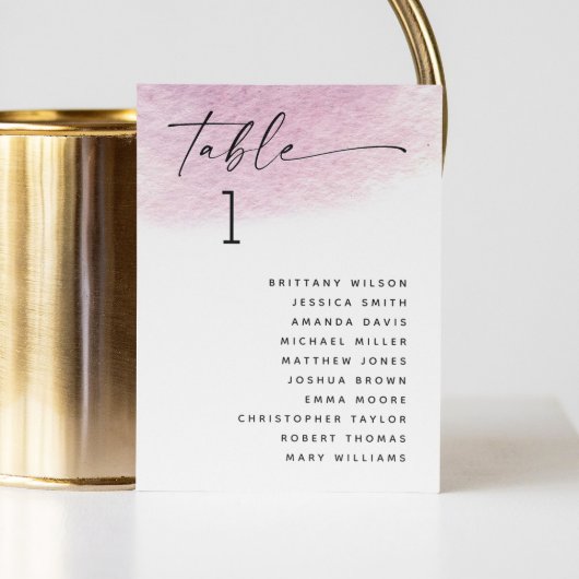 パステルピンクと紫の結婚式座席表 招待状