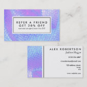 パステルピンクと薄紫マーメイドスケール紹介カード 紹介カード (正面/裏面)