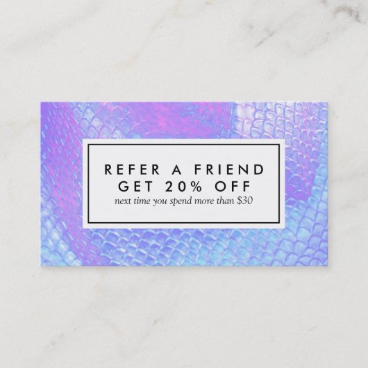 パステルピンクと薄紫マーメイドスケール紹介カード 紹介カード (正面)