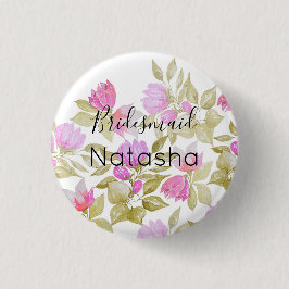 パステルピンクと薄紫水彩花 缶バッジ