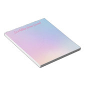 パステルピンクと青のグラデーション背景 ノートパッド (アングル)