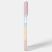 パステルピンクと青の対角線のストライプ Case-Mate iPhoneケース (裏面 / 右)