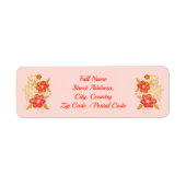 パステルピンクと鮮やかなオレンジ色のタイポグラフィ ラベル (正面)