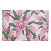 パステルピンクに咲くユリ 枕カバー (裏面-左)