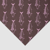 パステルピンクのかわいいカツオ魚オン深いマルーン 薄葉紙 (詳細)