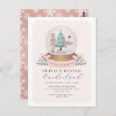 パステルピンクのくるみ割り人形の1歳の誕生日パーティー招待状 ポストカード (正面/裏面)