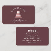 パステルピンクのウェディングケーキデコレーション ミニマル 名刺 (正面/裏面)