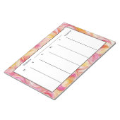 パステルピンクのオレンジ色の週の一目 ノートパッド (アングル)