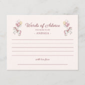 パステルピンクのキュートな女の子のベビーシャワーのアドバイス エンクロージャーカード (正面)