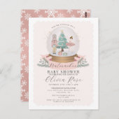 パステルピンクのクリスマスくるみ割り女の子の赤ちゃんシャワー ポストカード (正面/裏面)