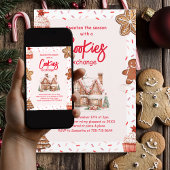 パステルピンクのクリスマスクッキー交換会 | カラフル 招待状