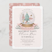 パステルピンクのクリスマスナツクラッカー誕生日パーティー (正面/裏面)