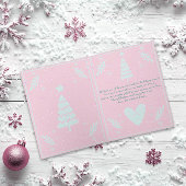 パステルピンクのクリスマスフォト折り畳みホリデーカード シーズンカード