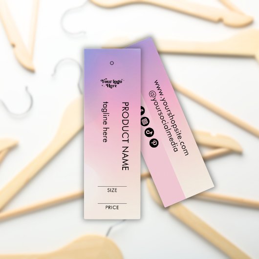 パステルピンクのグラデーション虹のロゴサイズ価格