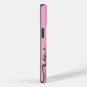 パステルピンクのシックなお団子ヘアの女子がコーヒーを飲む  Case-Mate iPhoneケース (裏面 / 右)