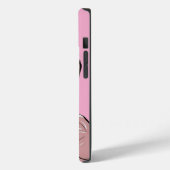 パステルピンクのシックなお団子ヘアの女子がコーヒーを飲む  Case-Mate iPhoneケース (裏面 / 左)