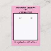 パステルピンクのジュエリー イヤリング ソーシャル QRコード 名刺 (正面)