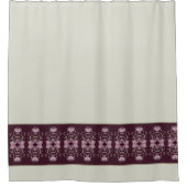 パステルピンクのソフトグレープラムブルゴーニュ シャワーカーテン (正面)