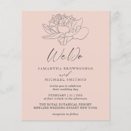 パステルピンクのタンポポ botanical おふたりの結婚式のご案内 チラシ