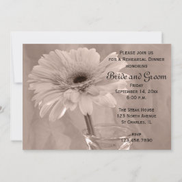 パステルピンクのデイジー ウェディング リハーサル ディナー 招待状