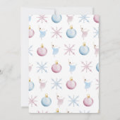 パステルピンクのナッツクラッカー クリスマスパーティー招待状 招待状 (裏面)