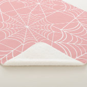 パステルピンクのハロウィンスパイダーウェブ シェルパブランケット (3/4)