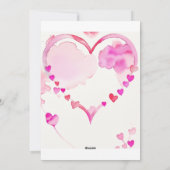 パステルピンクのハートのガーランド, バレンタインデーの装飾 シーズンカード (裏面)