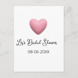 パステルピンクのハート レトロな結婚前お祝いデート ボヘミアンテイスト ポストカード