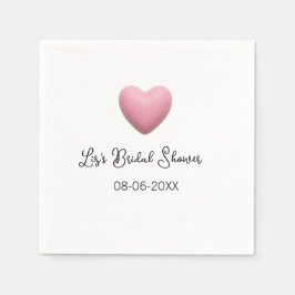 パステルピンクのハート レトロ ブライダルシャワー デート ボヘミアンテイスト スタンダードカクテルナプキン
