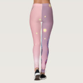 パステルピンクのバスに輝くユニコーンシルエット レギンス (裏面)