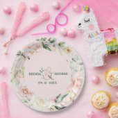 パステルピンクのバラの水カラーリース ペーパープレート (パーティー)