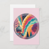 パステルピンクのフェアリーテール サンキューカード - カスタマイズ サンキューカード (正面/裏面)