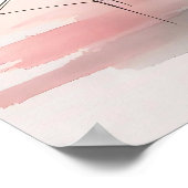 パステルピンクのフラインゴ ミニマルトロピカルアートプリント ポスター (角)