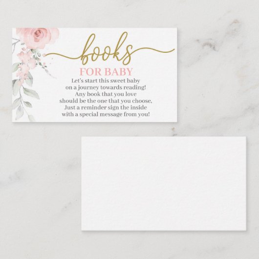 パステルピンクのフローラがブックエンクロージャカードを持ってくる エンクロージャーカード (正面/裏面)