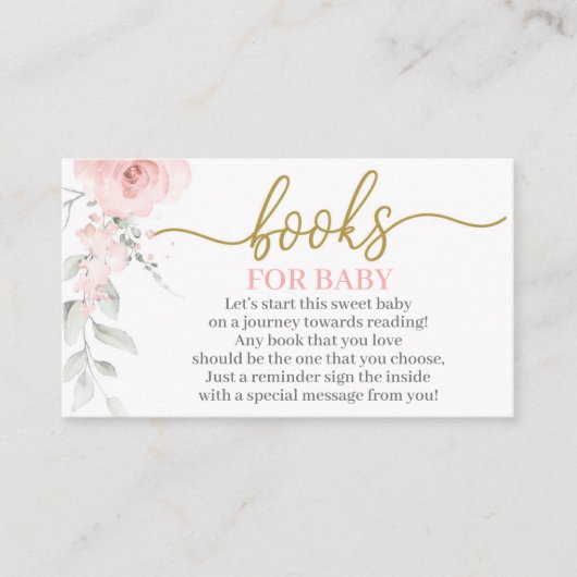 パステルピンクのフローラがブックエンクロージャカードを持ってくる エンクロージャーカード (正面)