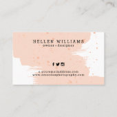 パステルピンクのブラシストロークモダンデザイン 名刺 (裏面)
