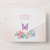 パステルピンクのベビー馬すべて1つの赤ちゃんシャワー オールインワン招待状 (裏面)