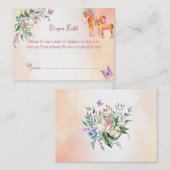 パステルピンクのベビー馬の赤ちゃんシャワーおむつラッフル ノートカード (正面/裏面)