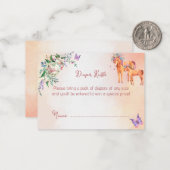パステルピンクのベビー馬の赤ちゃんシャワーおむつラッフル ノートカード (正面/裏面インサイチュ)