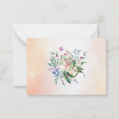 パステルピンクのベビー馬の赤ちゃんシャワーおむつラッフル ノートカード (裏面)