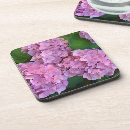 パステルピンクのヤマアジサイの花 コースター (左側)