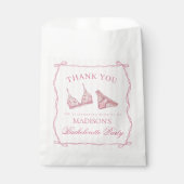 パステルピンクのランジェリーシャワー ブライズメイドパーティー スイーツ フェイバーバッグ (正面)