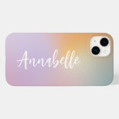 パステルピンクのレインボーガーリーモノグラムシンプル Case-Mate iPhoneケース (裏面 (横))