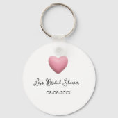 パステルピンクのレトロな結婚前お祝いデート ボヘミアンテイスト キーホルダー (裏面)