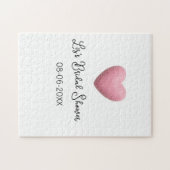 パステルピンクのレトロな結婚前お祝いデート ボヘミアンテイスト ジグソーパズル (横)