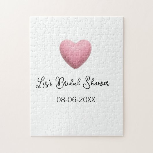 パステルピンクのレトロな結婚前お祝いデート ボヘミアンテイスト ジグソーパズル (縦)