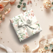 パステルピンクのローズ ブライダル フラワーリング ラッピングペーパー